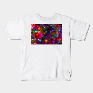 Colorful Christmas Holiday Lights Celebration Kids T-Shirt